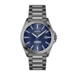 Hugo BOSS Stainless Steel Boss Strike Qtz Basic Calendar Blue Round Dial Men’s Analog Watch|Ionic Plated Grey Steel Material|Grey Color Band – 1514175