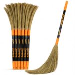 Zureni BR-03 Garnate Broom Phool Jhadu with Natural Mizoram Long Grass 21 inch Metal Handle Stick for Easy Dust Removal, Strain Reduction & Floor Cleaning (40 Pcs, Random Color)