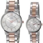 TIMEX Classics Analog Watch for Unisex with Silver-Tone Round Dial & Two Tone Stainless Steel Bracelet Band Water Resistant Unisex Wrist Watches – TW00PR213