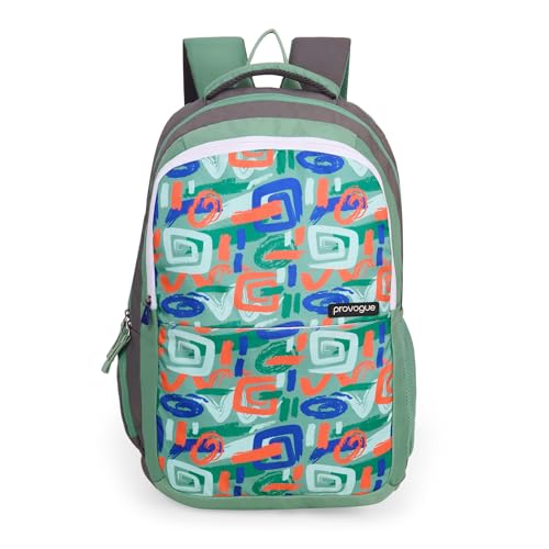 Provogue Vortex EasyGo Laptop Backpack 33L – School Bag for Girls & Boys with 3 large compartments | With Organiser, Bottle Holder & Laptop Compartment, Green