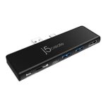 j5create Surface Pro 7 Ultradrive Mini Dock, 6-in-2, 4K60 HDMI, 10Gbps USB-A x 2, 10 Gbps USB-C with PD 60W Pass-Through Charging, SD/microSD Card Reader (JCD324B)