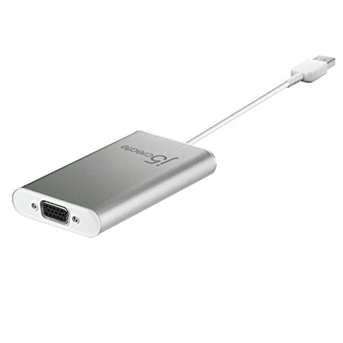 j5create USB to VGA Adapter, USB 3.0 to VGA Display Converter up to 2048×1152, External Video Card for Dual Monitor Extend and Mirror, Aluminium Dongle for Windows Laptop, PC, Mac, Driver Required