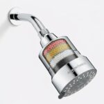Amazon Basics Filtered Shower Head with 5 Spray Modes | Water Softener | ABS Material | Chrome Finish | 15.3L x 9.6W cm