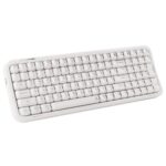 iGear ClearKey Wireless Keyboard, Transparent Keycaps, RGB Backlight 14 Modes, Tri-Mode BT + 2.4GHz + Wired, 3-Device Switching, 2000mAh, Type-C, Windows/Mac/iOS/Android (White)