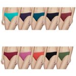 Rupa Softline Women’s High Rise,All-Day Fresh Cotton Hipster Panties, Inner Elastic Waistband, Regular Fit,Full Coverage,Assorted Solid Color, Pack of 10