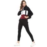 Campus Sutra Women’s Black & Red Colour-Blocked Regular Fit Sweatshirt with Hoodie for Winter Wear | Full Sleeve | Cotton Sweatshirt | Casual Sweatshirt for Woman | Stylish Sweatshirt for Women