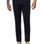 Vogaan Mens Lycra Blend Stretchable Trouser Pant Regular Fit Navy Blue