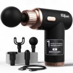 Dr Physio USA Dynamo Rechargeable Percussion Massage Gun | 3000mAh Battery | 6 Speed Levels | 4 Removable Heads Electric Full Body Gun Massager, Pain Relief Cordless Deep Tissue Massage Machine – 1034