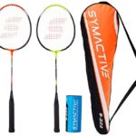 Amazon Brand – Symactive Badminton Kit with 2 Racquets & Nylon Shuttles | for Intermediate Players | 8.5 x 3 x 27 in | S222 | Multicolor