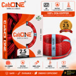 CabONE Lite 2.5 Sqmm CCA Copper Wire | 90m | Single Core | FR PVC Insulated | Domestic 2.5 sq/mm Red 300 ft. Wire(Red)