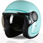 TVS MissFit Women’s Open Face Helmet | Lightweight Shell | Pastel Colors Designed Exclusively for Women | Extreme Comfort Fit for Girls | Clear Visor | DOT & ISI Certified (Aqua/S)