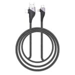 Zebronics UCLC65B 65 Watts PD Fast charging 4 in 1 cable with USB/Type C to Type C/Lightning connector, 1 meter braided cable for smartphones tablets and Laptops