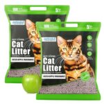 Petoska Cat Litter 10kg Green Apple | Fast-Clumping Bentonite Cat Litter with Odour Lock, Low Dust & Gentle on Paws | Fresh & Fruity Litter Box Everyday | Pack of 2