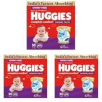 Huggies Complete Comfort Wonder Pants | Pant Style Baby Diapers Medium Size (M), 100 Count | India’s Fastest Absorbing Diaper, Prevents Diaper Rash, Ideal for 7 to 12 Kgs (50 Count, Pack of 6)