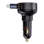Baseus Enjoyment Pro Car Charger C,Retractable IP Cable 55W Cluster Black