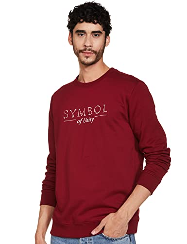 Amazon Brand – Symbol Men’s Crew Neck Sweatshirt (SY-A22-SW-02_Vintage Maroon_XL)