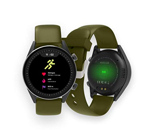 WatchOut Wearables Presents MadGaze : World’s First Gesture Controlled & 4G IoT Enabled Smartwatch (Military Green Silicone)