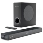 Portronics 140W Pure Sound 110 2.1 Channel Home Theatre with Deep Base Wired Subwoofer, Bluetooth 5.3, TI DSP Chipset, HDMI ARC, Optical, USB, AUX, Multiple EQ Modes, Remote (Black)