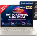 Lenovo Yoga Slim 7 Smartchoice Aura Edition Intel Evo Core Ultra 7 256V (16GB RAM/512GB SSD/14 (35.5cm)/WUXGA OLED/Copilot+ PC/Windows 11/MSO 365 Basic+Office 24/Seashell/1.19Kg), 83JX00H2IN AI Laptop