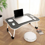 Story@home LT4002 Wood Portable Laptop Table(Finish Color – Black, Pre Assembled)