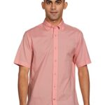 TOMMY HILFIGER Men’s Short Sleeve Regular Fit Shirt,Sunset Peach,S