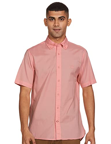 TOMMY HILFIGER Men’s Short Sleeve Regular Fit Shirt,Sunset Peach,S