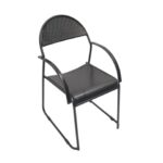 Da URBAN® 1 Seater Metal Chair with Arm Chair (Black)