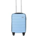 Teakwood Small Size 55 CM 8 Wheels Trolley Bag, Hard Cabin with Zipper Closure, Adjustable Push Button & Cross Side Strap, TSA Lock System 360 Degree (Small, Powder Blue)