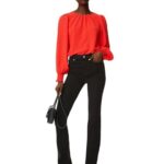 Marks & Spencer Textured Crew Neck Blouse T411511WFLAME (XS)