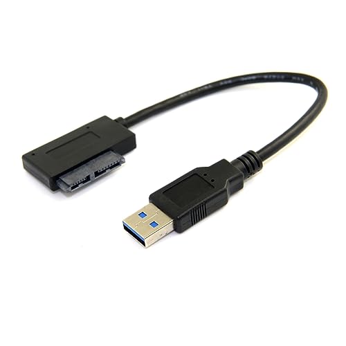 cablecc USB 3.0 to 7+6 13Pin Slimline Sata Adapter Cable for Laptop Cd DVD ROM Optical Drive