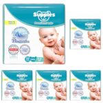 Amazon Brand – Supples Premium Baby Diaper Pants | 22 Baby Diapers | XXXL | 18-55 Kg | 12 Hrs Absorption | Cushiony Cotton Soft Fabric | Phthalates-Free | Triple Leak Guard (Pack of 5)