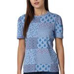 Van Heusen Woman Women’s Regular T-Shirt (VWCTURGP681059_Light Blue XS)