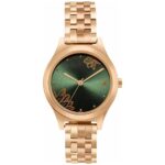 Fastrack P3H Green Dial Rose Gold Plating Stainless Steel Women’s Watch – NT6268WM07