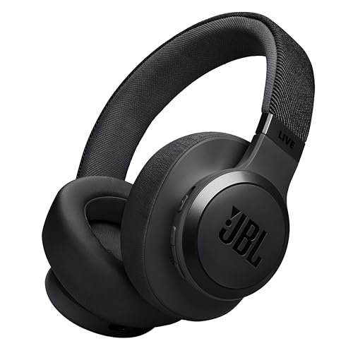 JBL Live 770NC Wireless Over Ear Headphones with True Adaptive Noise Cancelling, Smart Ambient, Spatial Sound, Multipoint Connect, PersoniFi 2.0, Customized EQ, Google Fast Pair, BT 5.3 Black