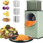 KRISHNPRIYA Multipurpose Vegetable Chopper Cutter for Kitchen, Salad Maker, 3 in 1 Mandoline Slicer with Suction Base & Large Feed Port, Interchangeable Blades for Safe