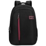 Aristocrat Vortex Laptop Backpack 25L | 4 Compartments with Quick-Access Front Pocket | Padded Shoulder Straps & Side Bottle Holders | Trolley Sleeve | Office & Travel Backpack for Men & Women (BLACK)