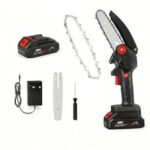 Cordless Mini Chainsaw 6 Inch, 48V Rechargeable Handheld Electric Chain Saw with 1 Battery, Charger & Accessories for Wood Cutting, Tree Branch Pruning and Garden Use
