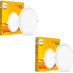 Wipro Garnet 10W Round LED Wave Infinity Panel Cool White Light (6500K) Pack of 2 Ceiling Light Ceiling Lamp(White)