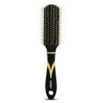 AGARO Breeze Flat Hair Brush with Strong & flexible nylon bristles, having Anti static ball tips, For Grooming, Volumising & Back Brushing, ideal for Men, Women & Kids, Yellow & Black.