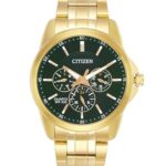 Citizen Stainless Steel Analog Quartz Multifuction Men’s Black Dial Watch – AG8343-50X, Band Color-Two-Tone