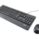 Acer PalmEase Wired Keyboard & Mouse Combo with Palm Rest |Plug & Play USB 2.0, 1600 DPI, Co-Pilot Key, Rupee ₹ Symbol | 10m Range, 10M Keystroke Life | Windows & Mac Compatible – Black
