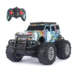 Amazon Brand – Jam & Honey Off Roader Rechargeable Remote Control Car | RC Car Monster Truck | 4 Headlight Modes | in-Built Lithium Battery | C-Type Charging | Made in India | Graffiti Blue