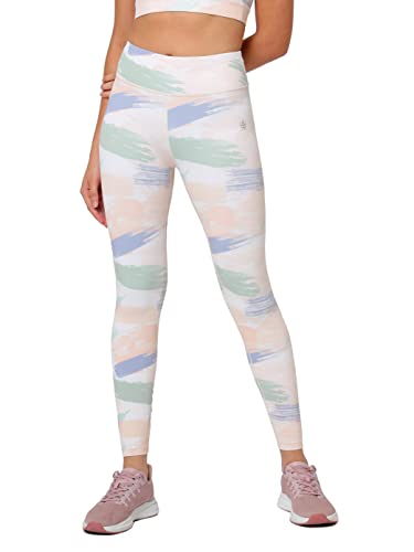 CULTSPORT AbsoluteFit Brushstroke Yoga Tights | Anti-Chafing | Workout Tights for Women| 4-Way Stretch | Squat-Proof | Gym Tights for Women | Gym Wear | Sports Leggings (CS601500XS_Pink_XS)