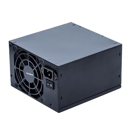 Consistent Voltedge 450W Power Supply, ATX Desktop SMPS with 8cm Fan, SMT Design, 20+4 Pin ATX, SATA & IDE Connectors, Includes 1.2M India Power Cord, Black (Model: CTPS4500)