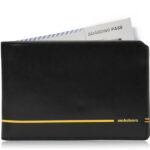 Mokobara Men & Women Travel Black Genuine Leather Document Holder(4 Card Slots)