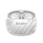 tunez Elements E02 True Wireless Earbuds with Bluetooth V5.3+EDR, 16M Working Distance, 42 Hours Music Time, 50 Hours Talk Time, 1.5Hour 3C Quick Charging,Quad Mic ENC(White)