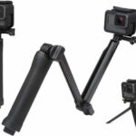 sounce 3Way Monopod Grip Tripod Foldable Selfie Stick,Stabilizer Mount Holder for GoPro Monopod(Black, Supports Up to 1000 g)