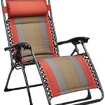 amazon basics Alloy Steel Outdoor Padded Adjustable Zero Gravity Folding Reclining Lounge Chair With Pillow (Red)