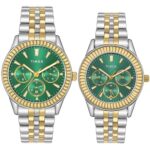 TIMEX Analog Watch for Unisex with Green Round Dial & Multicolor Stainless Steel Bracelet Band Water Resistant Unisex Wrist Watches – TW0PRE002