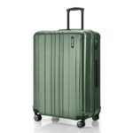 HRX Force Large Size Dark Green Polycarbonate Hard Shell Suitcase – Premium Travel Trolley Bag with 8 Spinner Wheels, Number Lock & Water Resistant Body